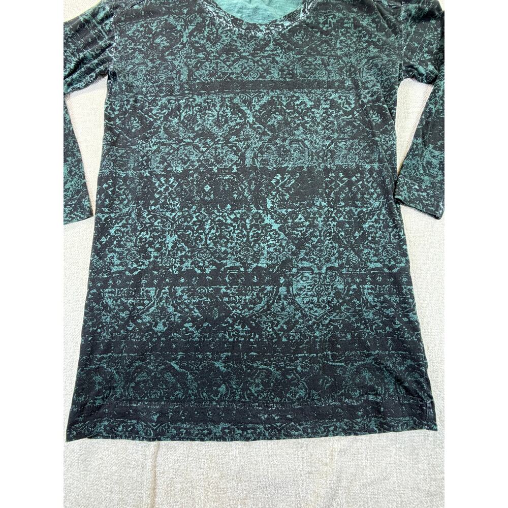 Peruvian Connection Women's Medium Black Green Lightweight Pullover Tunic Top - Picture 9 of 9